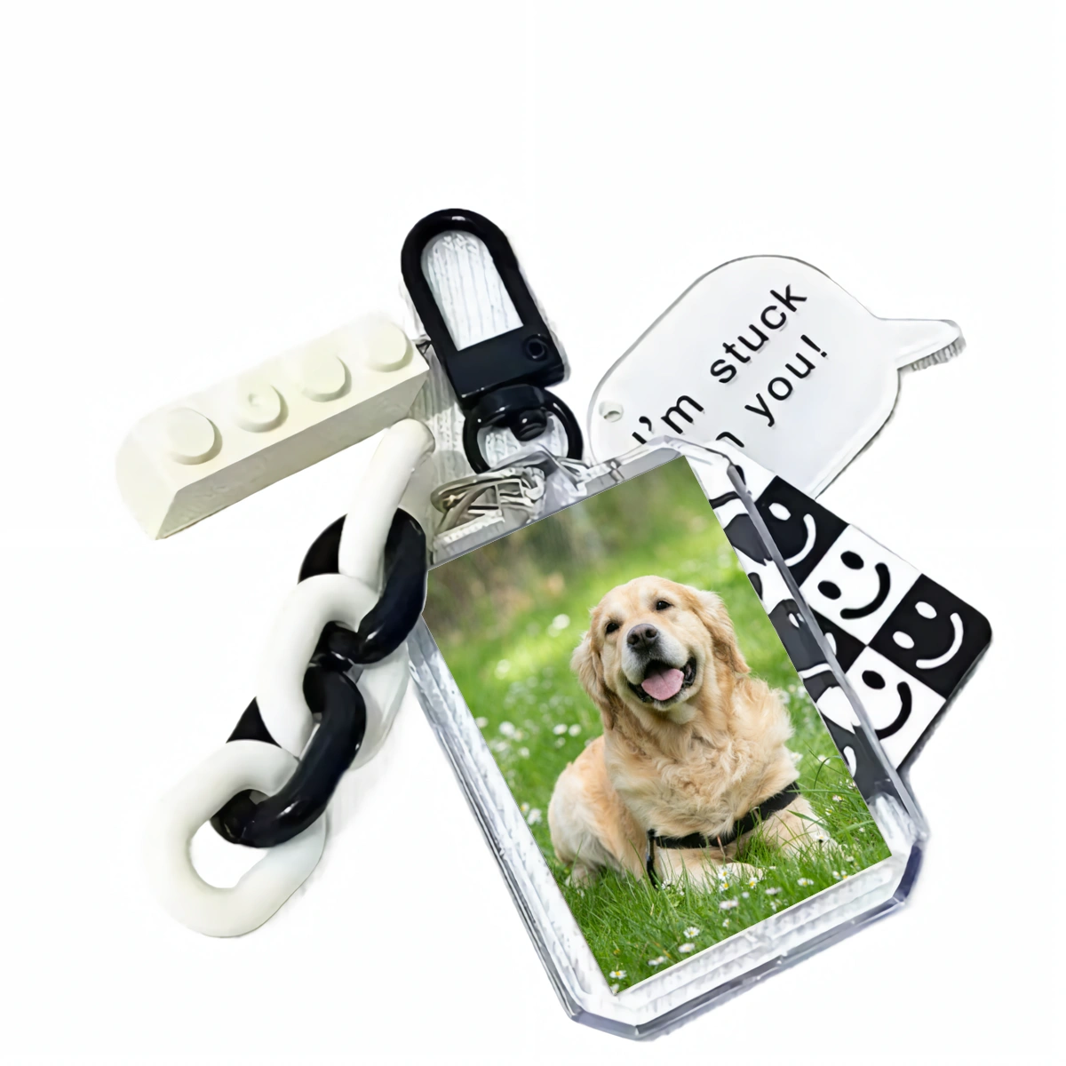Personalized Pet Photo Keychain, Custom Dog & Cat Picture Key Ring