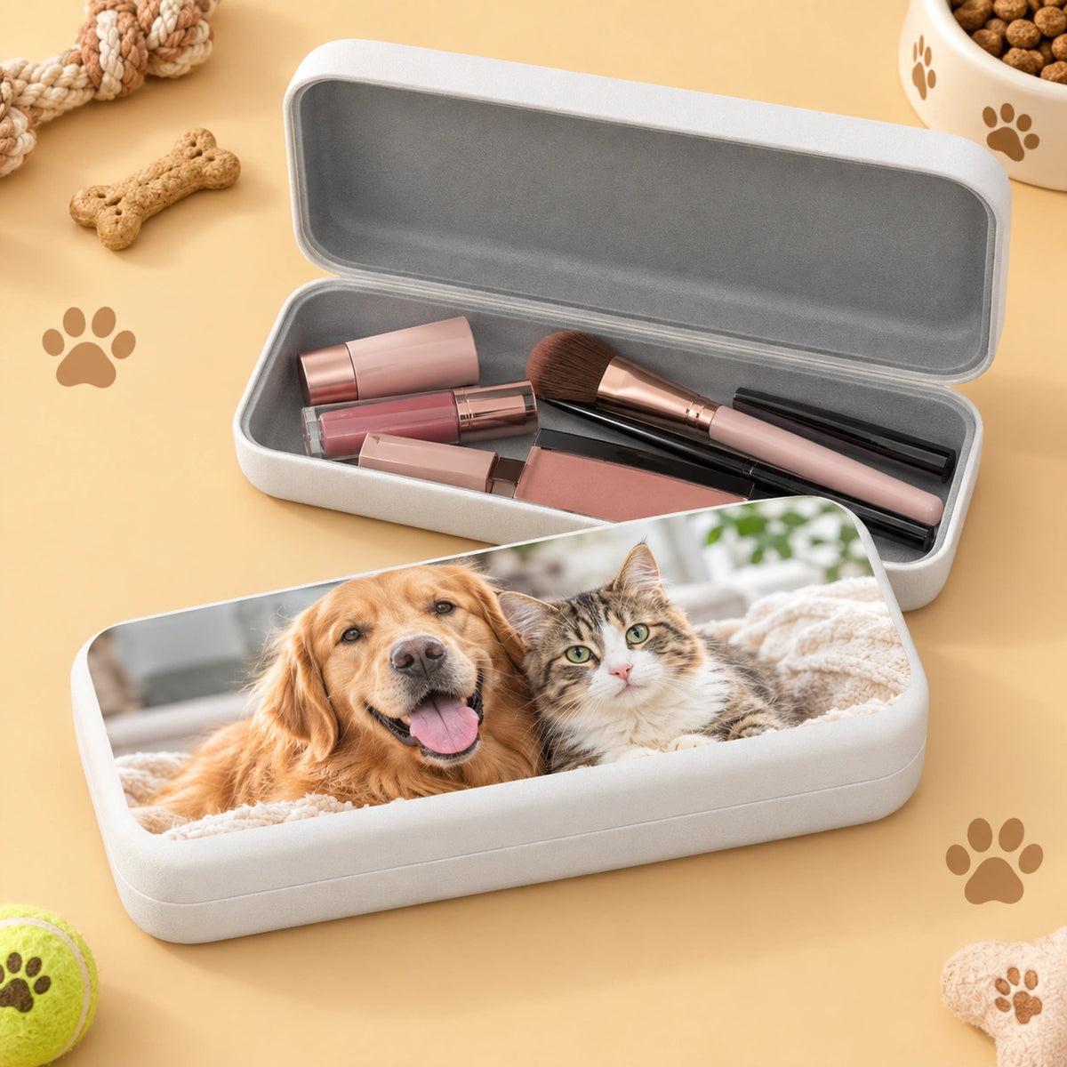 Personalized Pet Photo Storage Case, Custom Dog & Cat Keepsake Box for Small Essentials
