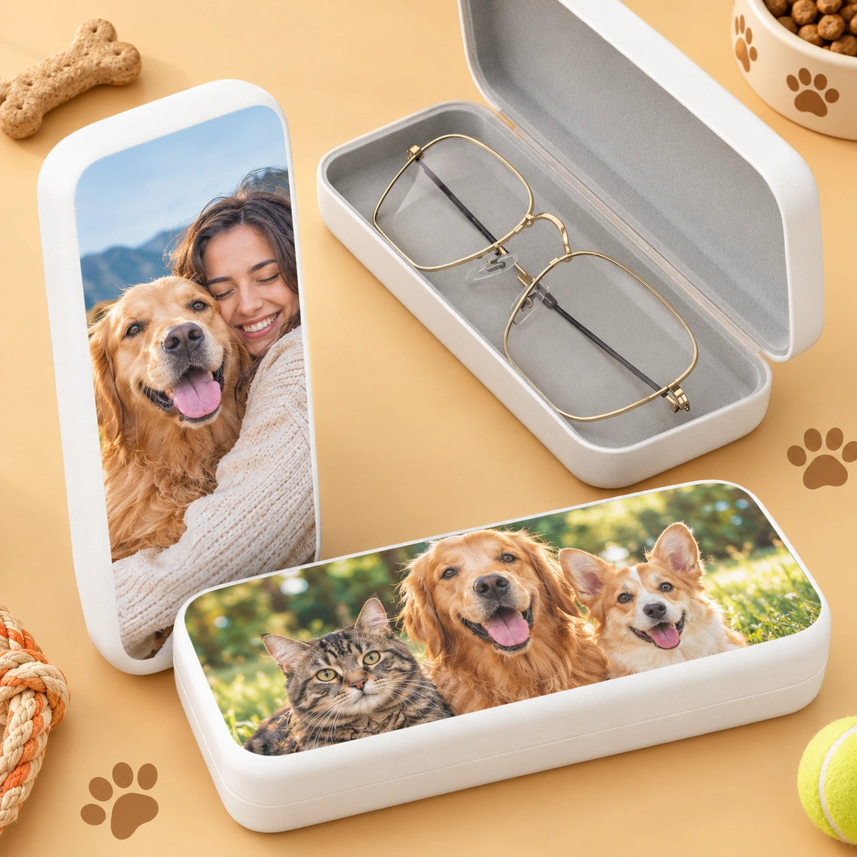 Personalized Pet Photo Storage Case, Custom Dog & Cat Keepsake Box for Small Essentials
