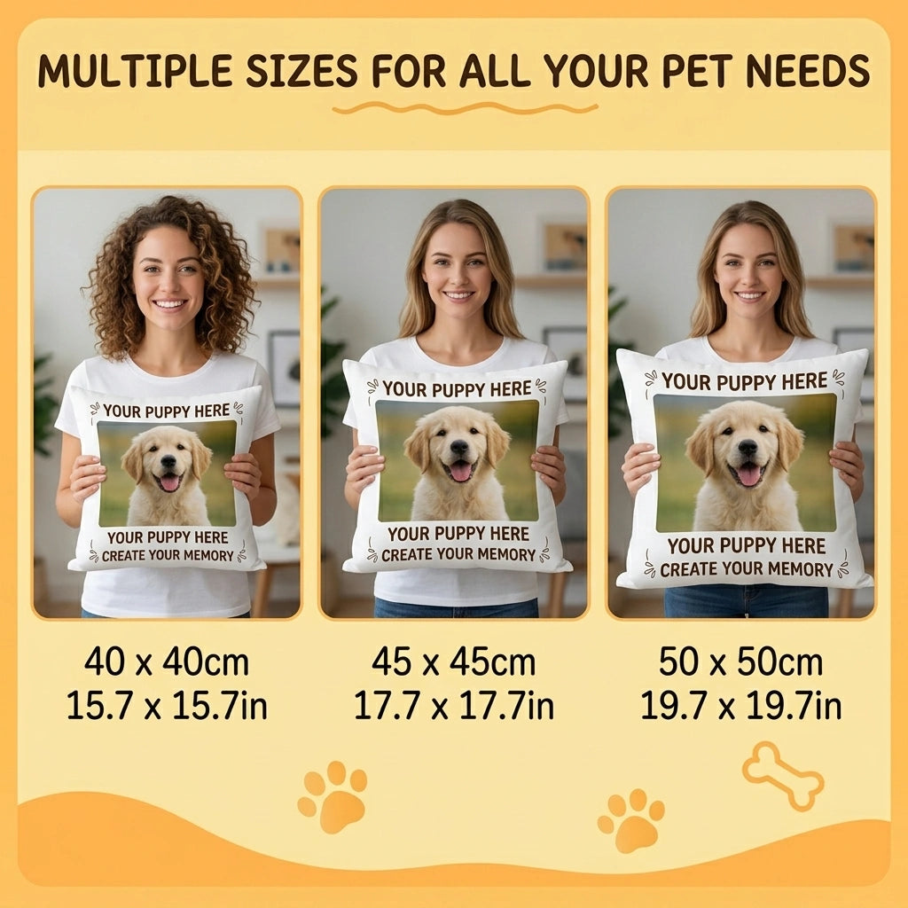 Personalized Pet Photo Throw Pillow, Custom Dog & Cat Pillow