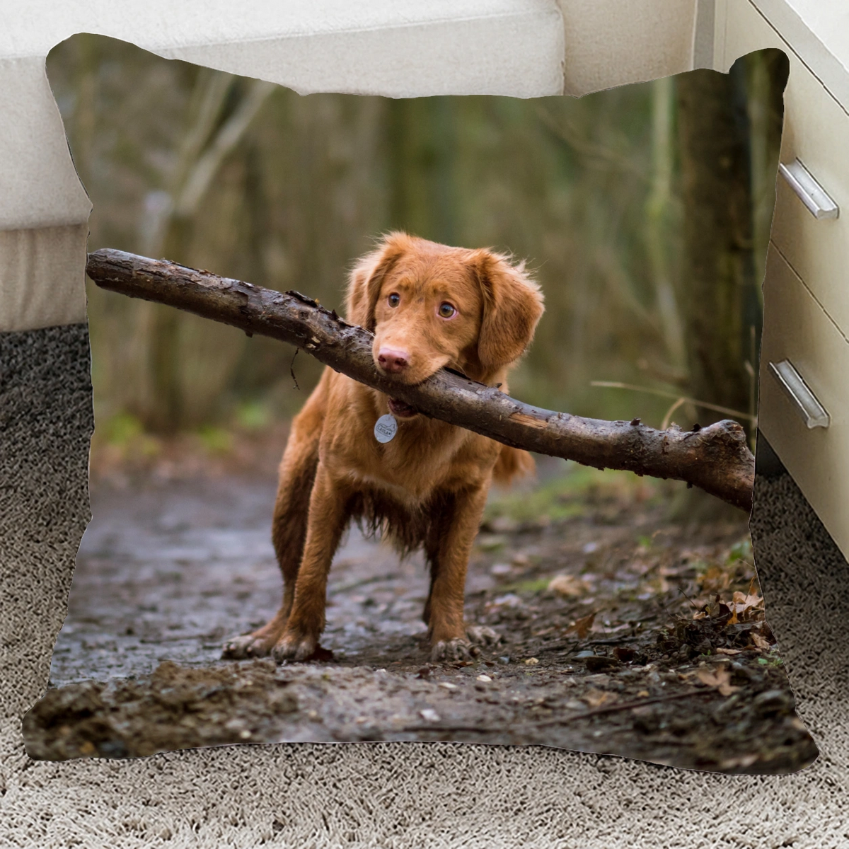 Personalized Pet Photo Throw Pillow, Custom Dog & Cat Pillow
