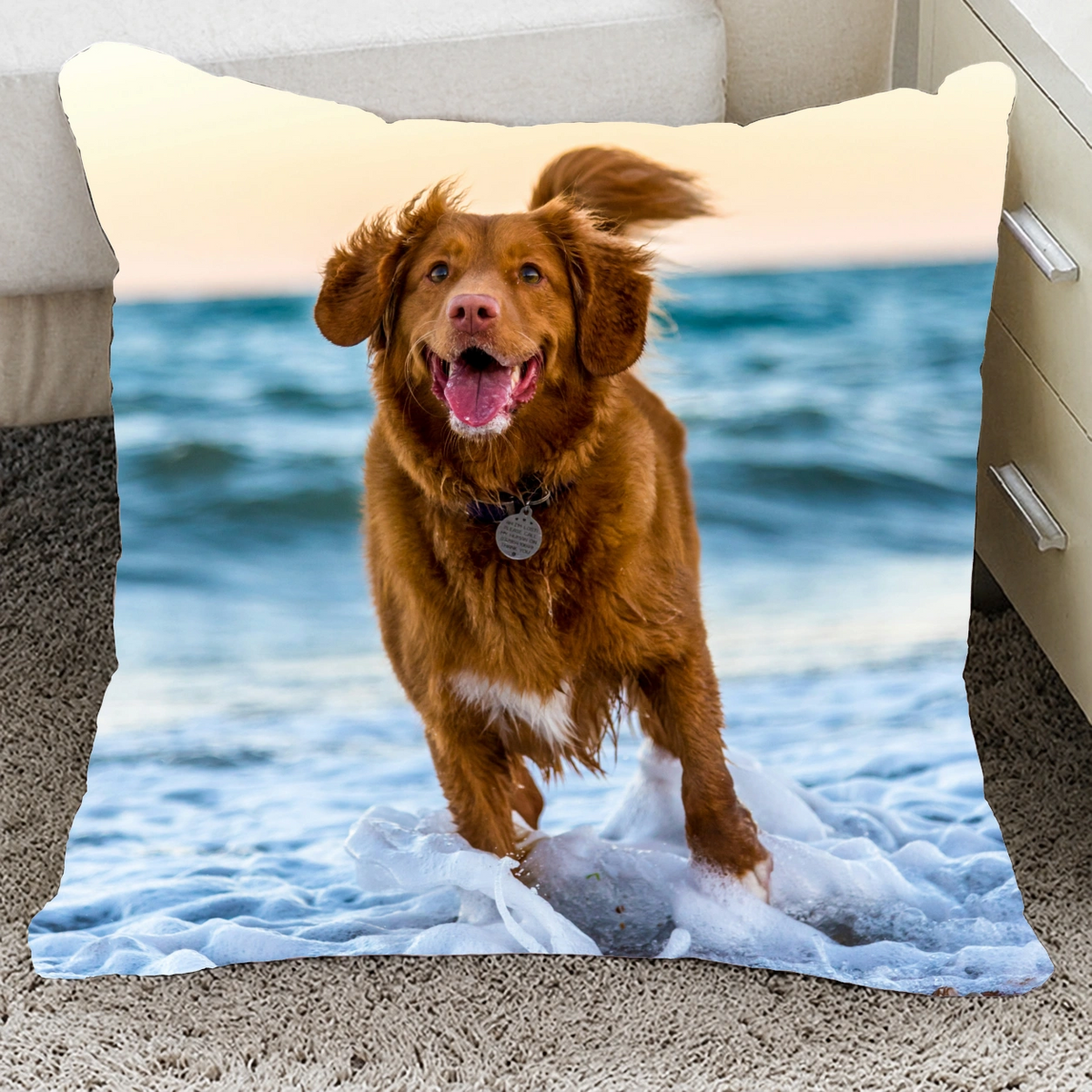 Personalized Pet Photo Throw Pillow, Custom Dog & Cat Pillow
