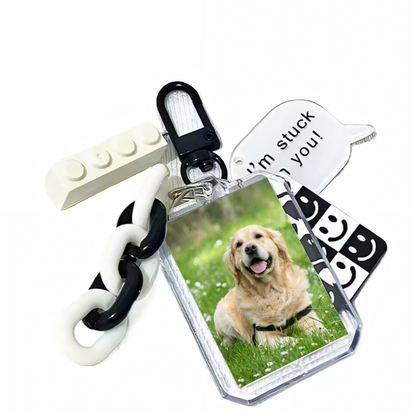 Personalized Pet Photo Keychain, Custom Dog & Cat Picture Key Ring