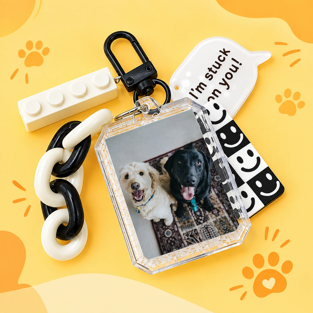 Personalized Pet Photo Keychain, Custom Dog & Cat Picture Key Ring