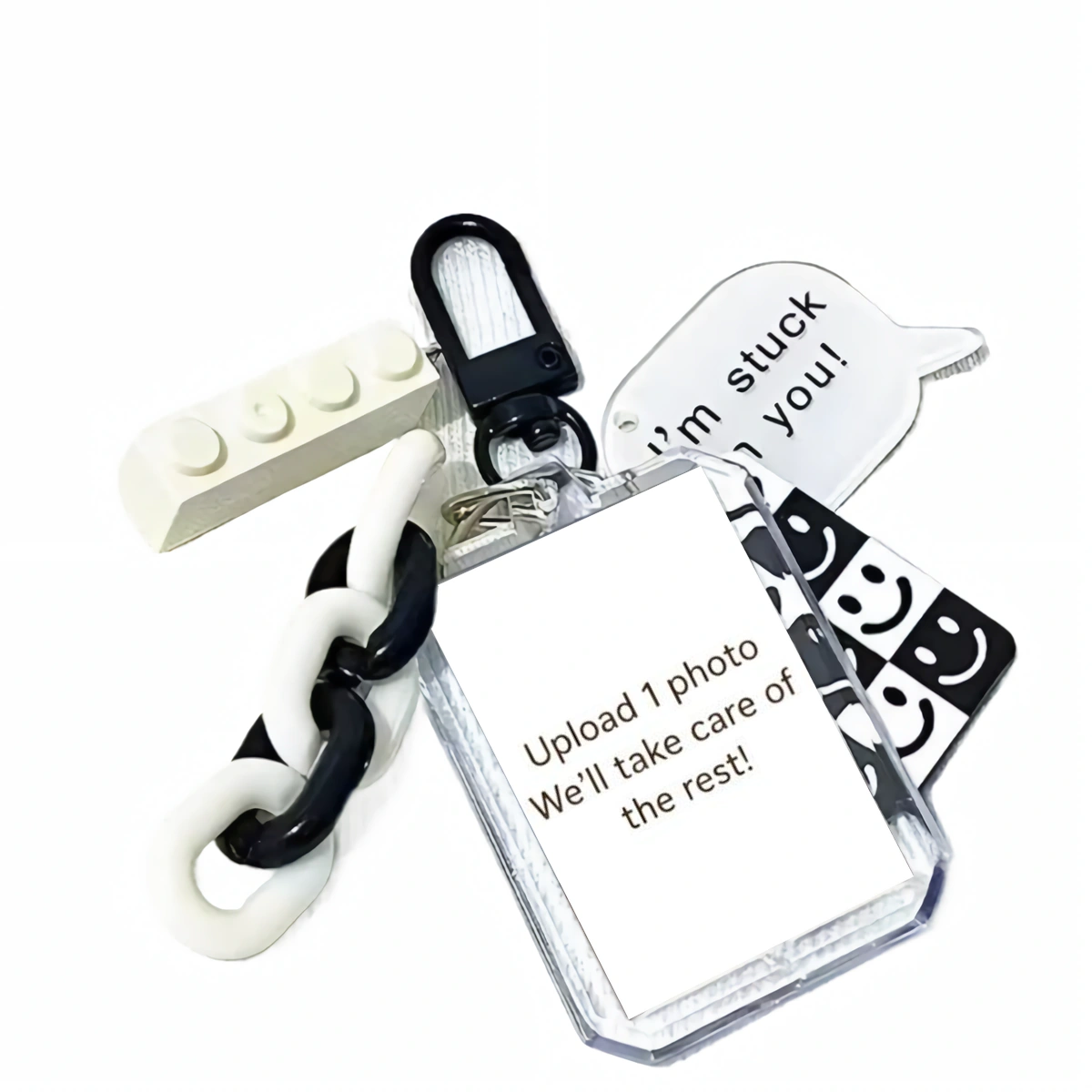 Personalized Pet Photo Keychain, Custom Dog & Cat Picture Key Ring