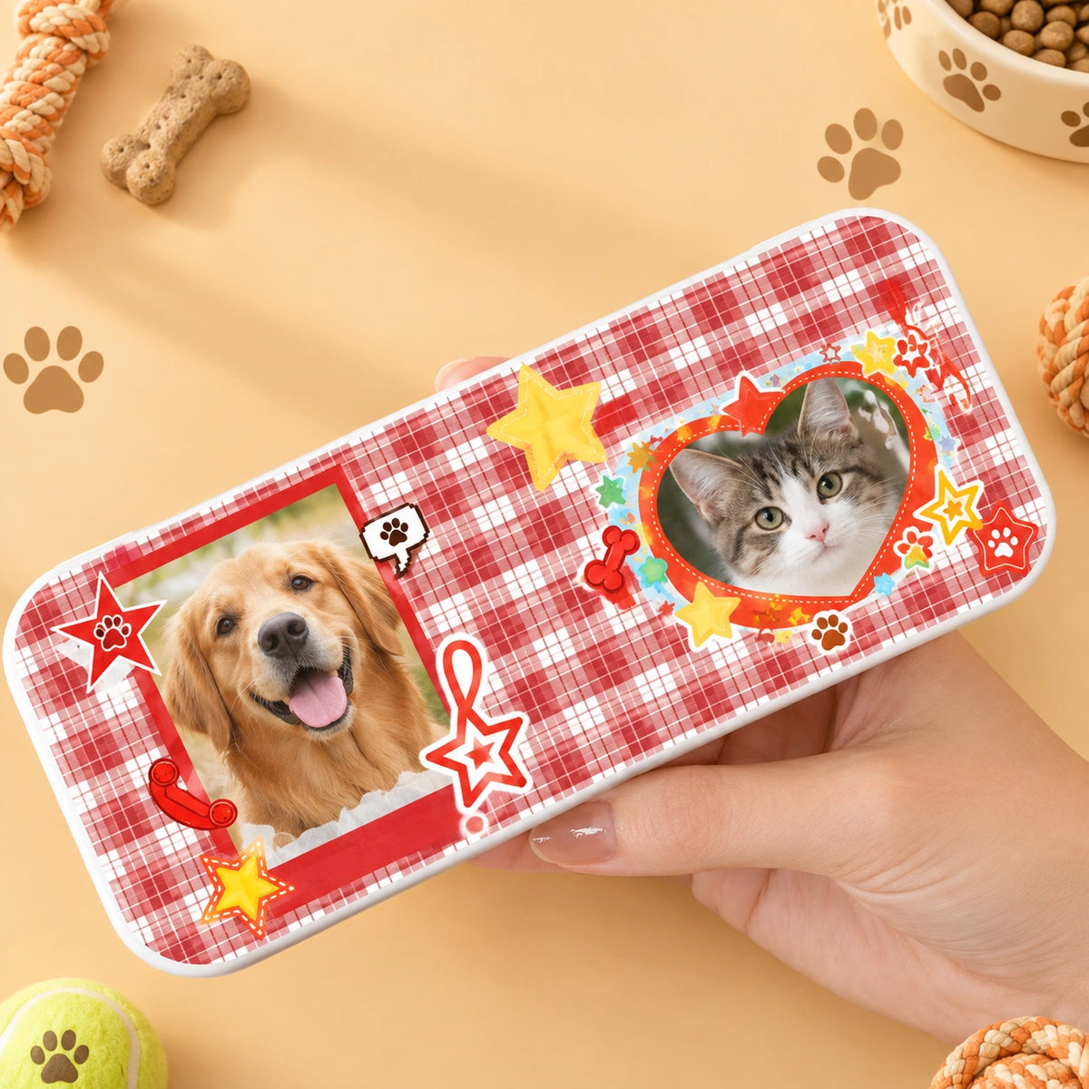 Personalized Pet Photo Storage Case, Custom Dog & Cat Keepsake Box for Small Essentials