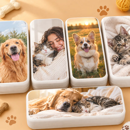 Personalized Pet Photo Storage Case, Custom Dog & Cat Keepsake Box for Small Essentials