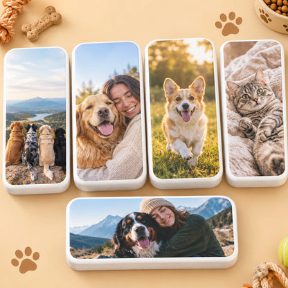 Personalized Pet Photo Storage Case, Custom Dog & Cat Keepsake Box for Small Essentials