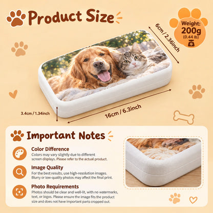 Personalized Pet Photo Storage Case, Custom Dog & Cat Keepsake Box for Small Essentials