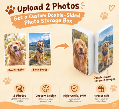 Personalized Pet Photo Storage Case, Custom Dog & Cat Keepsake Box for Small Essentials