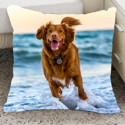Personalized Pet Photo Throw Pillow, Custom Dog & Cat Pillow